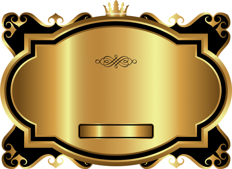 Золотая фигурная рамка