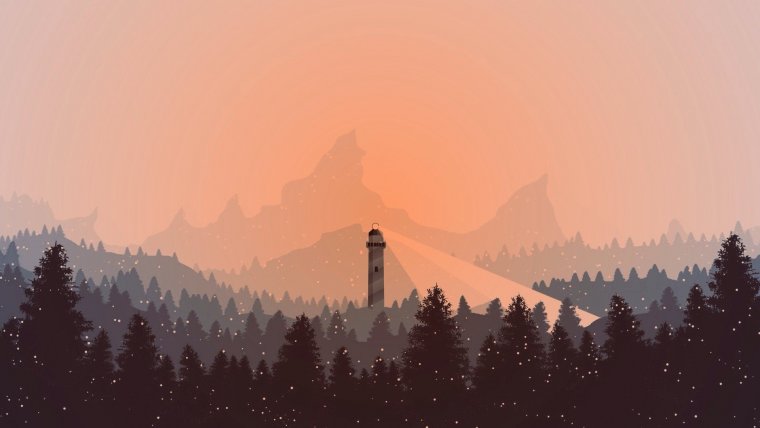 Векторный пейзаж природа минимализм