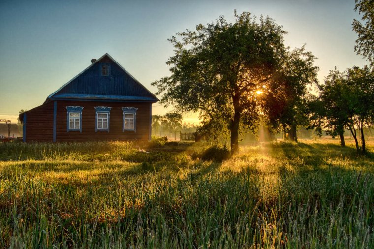 Закат в деревне