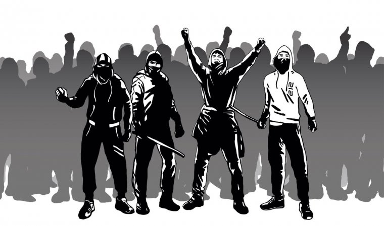 Толпа людей силуэт