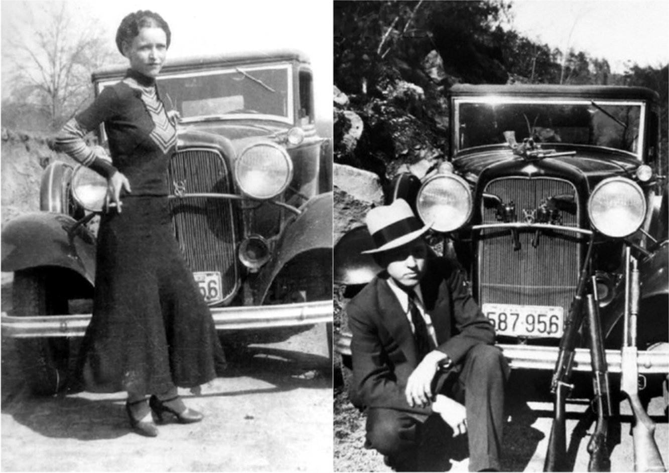 Бонни и клайд год. Форд v8 Бонни и Клайда. Джон Диллинджер и Бонни и Клайд. Бонни и Клайд 1930.