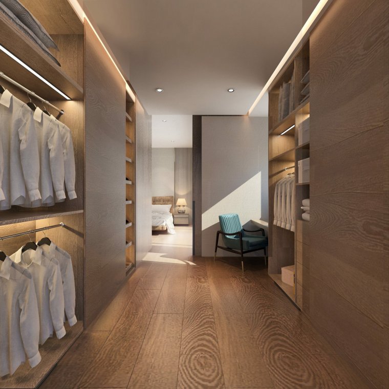 Спальня с гардеробной и ванной комнатой