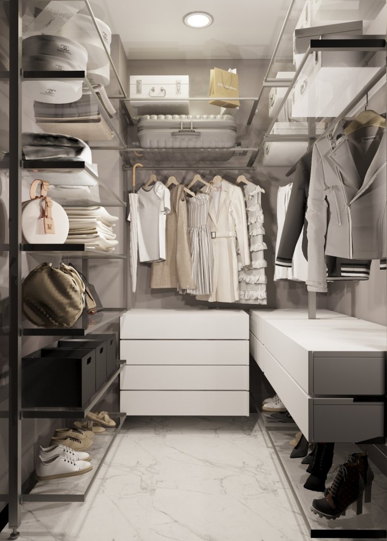 Гардеробная в стиле Минимализм для девушек