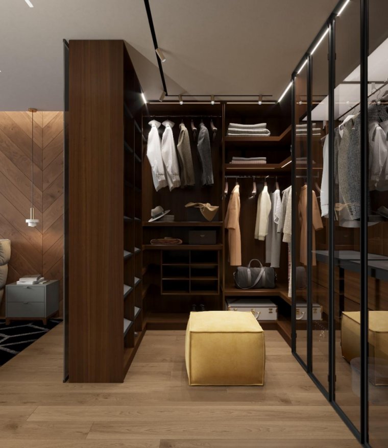 Спальня с отдельной гардеробной комнатой