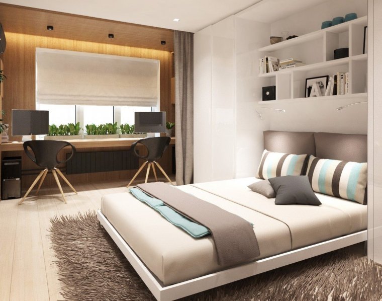 Рабочее место в спальне