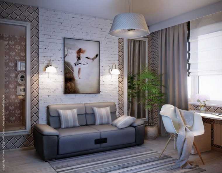 Спальня 12кв м в стиле Кантри