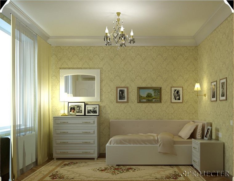 Интерьер комнаты для пожилой женщины