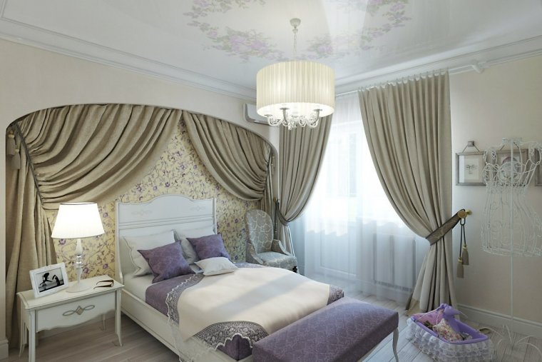 Дизайн спальни гостиной для пожилой женщины