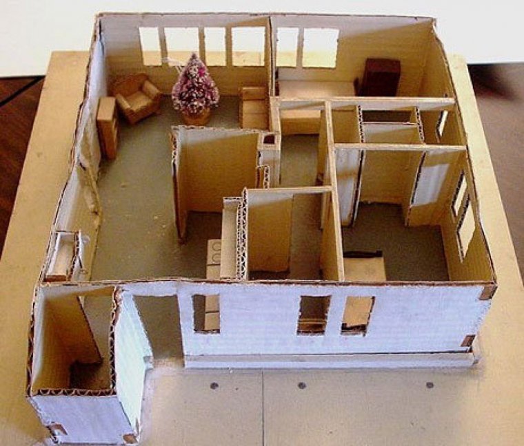 Макет мебели из картона
