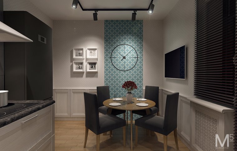 Трековая система освещения на кухне