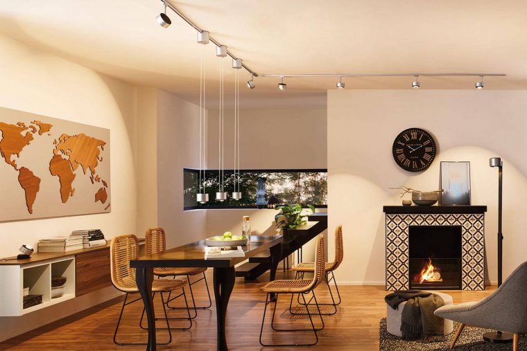 Трековые светильники в интерьере