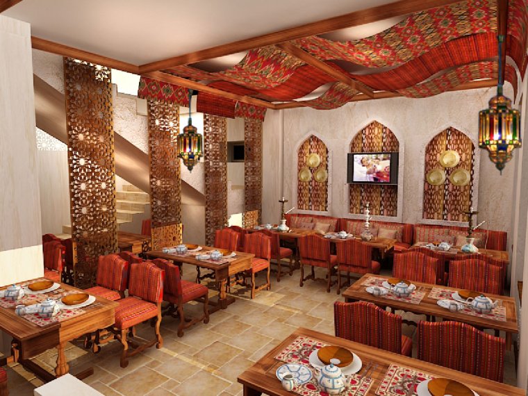 Ресторан узбекской кухни интерьер