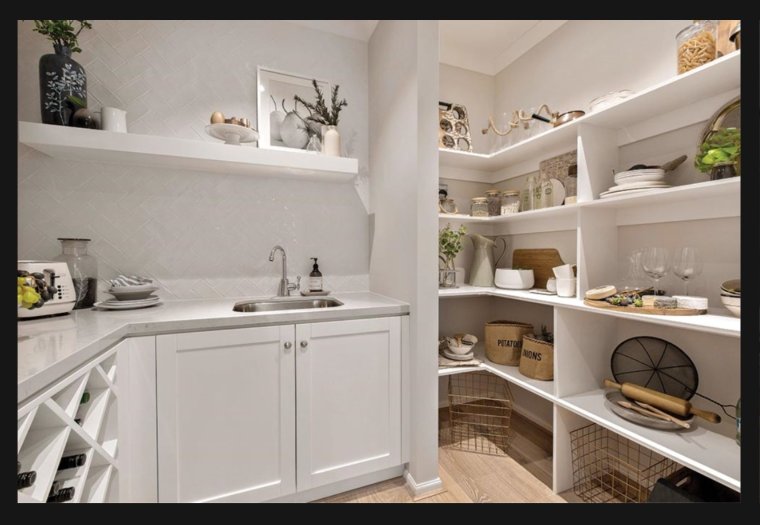 Проект кухни с угловой кладовой