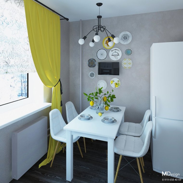Круглый стол на маленькой кухне