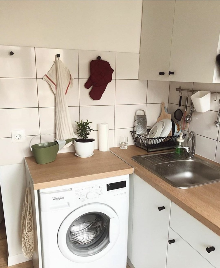 Кухня в хрущевке со стиральной