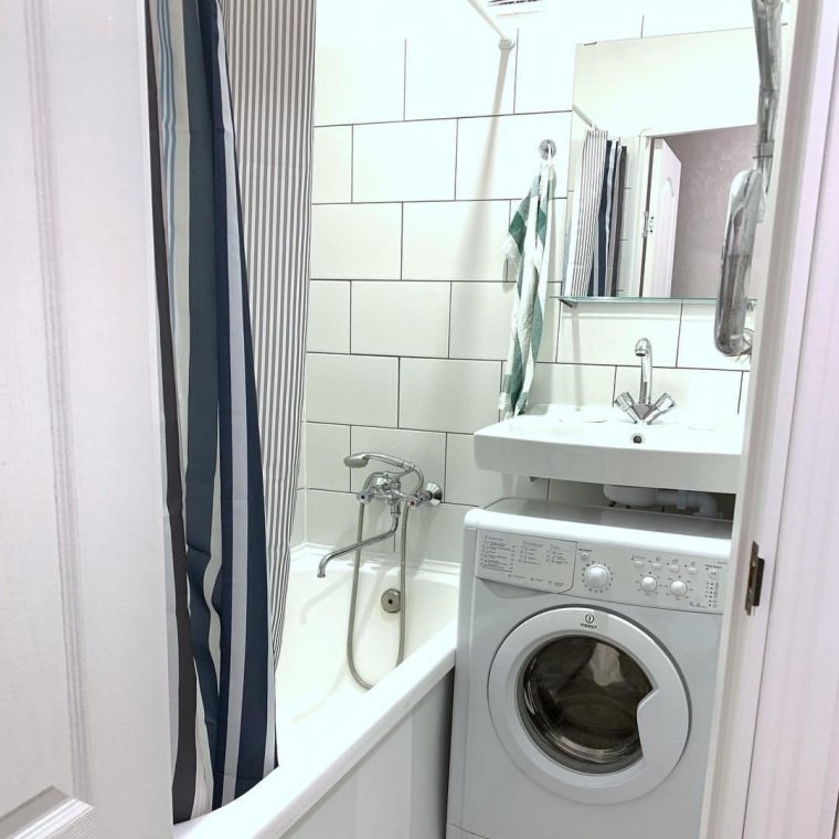 Ванная комната в хрущевке со стиральной