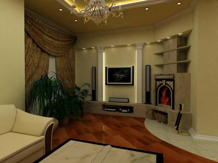 Красивая гостиная в хрущевке