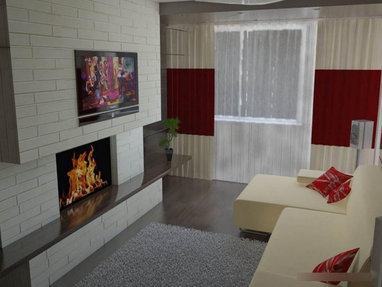 Черно белая гостиная студия