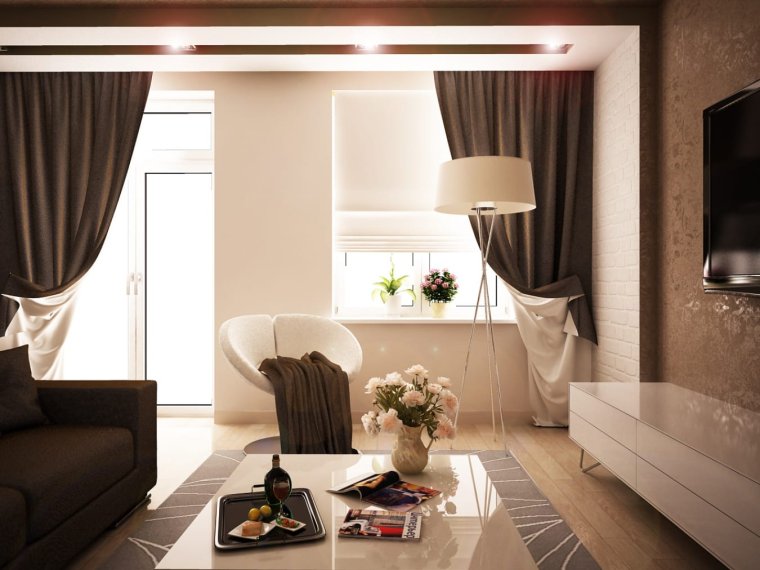 Шторы в гостиную Минимализм