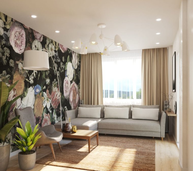 Эконом варианты обоев в гостиной