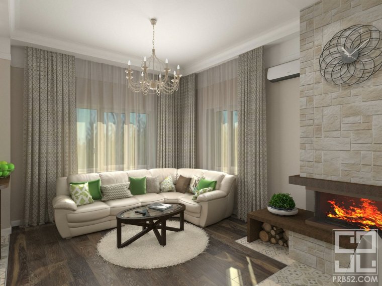 Простая гостиная в частном доме