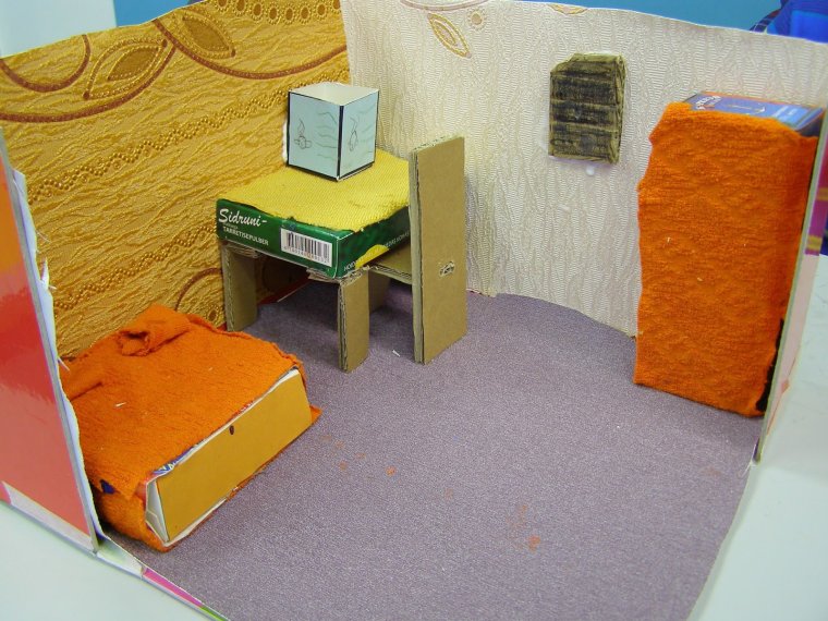 Макет комнаты с мебелью со звуком