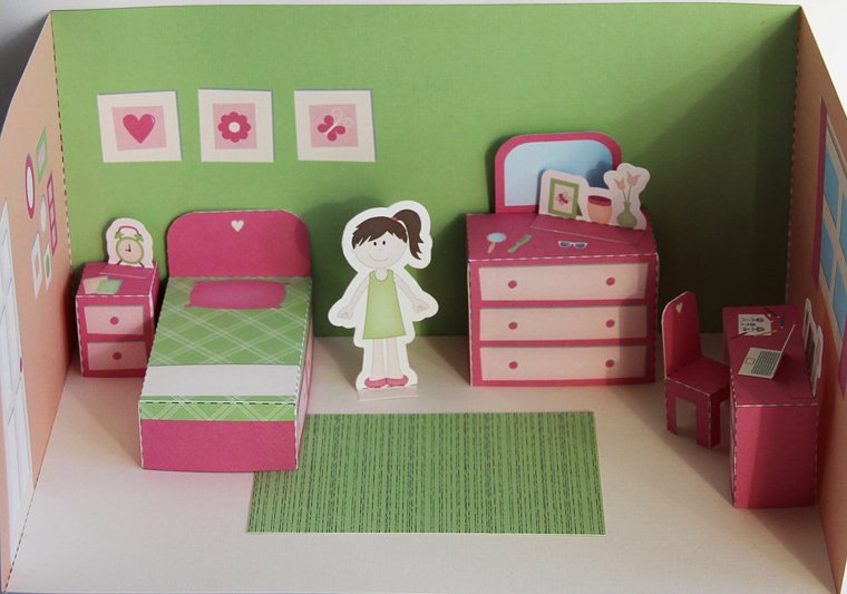 Кровать для бумажных кукол