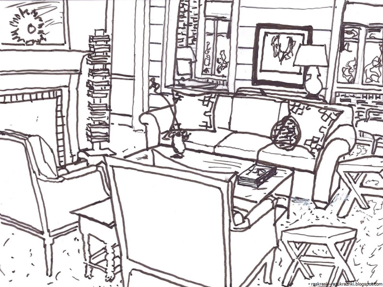 Раскраски для девочек интерьер