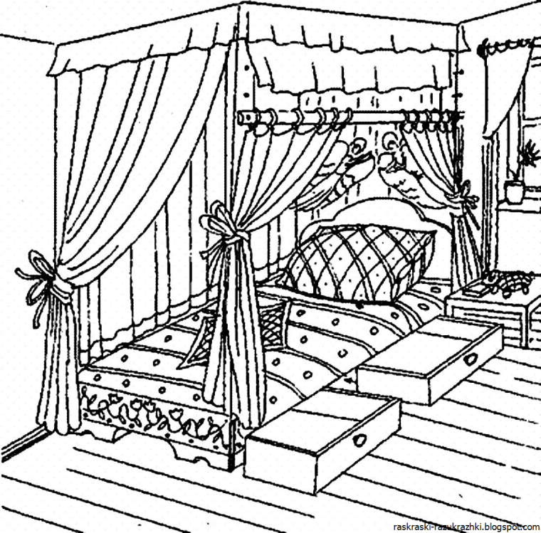 Раскраска комната