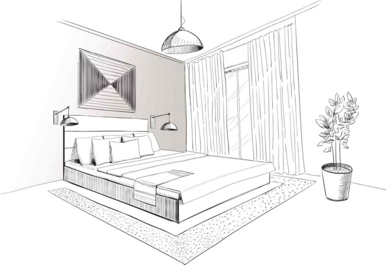 Эскиз спальни