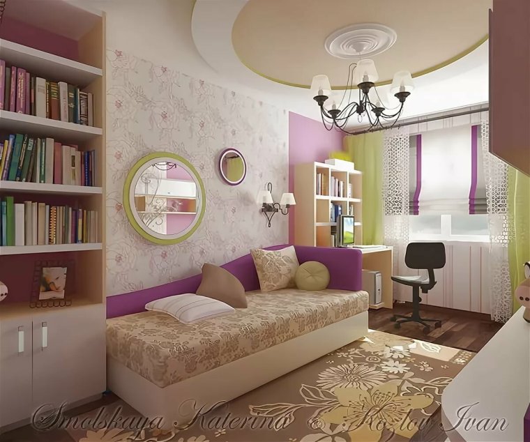 Спальня для подростка девочки 12 метров