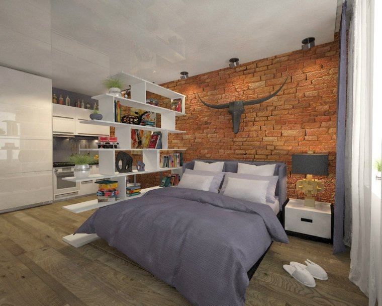 Планировка комнаты в стиле лофт
