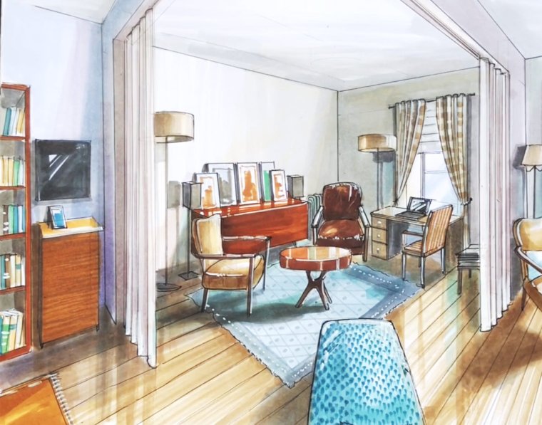 Воздушная перспектива в интерьере