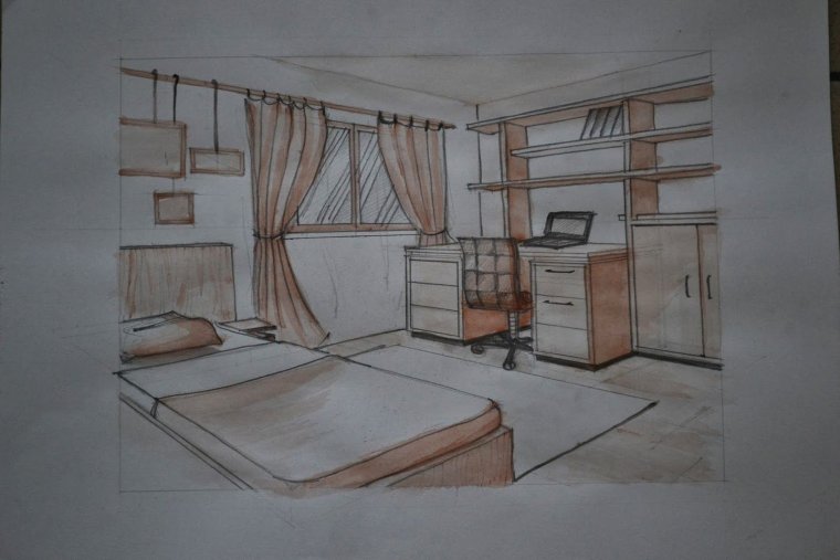 Угловая перспектива комнаты