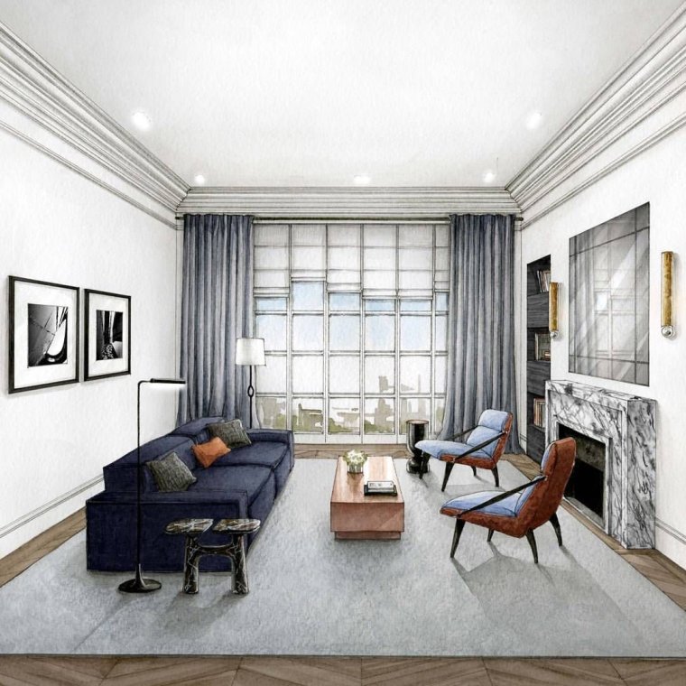 Интерьер в стиле фронтальная