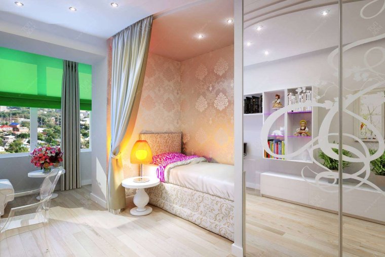 Зонирование детской комнаты для девочки подростка