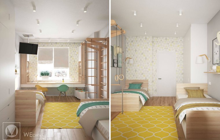 Комната 15 кв м для двоих детей разнополых