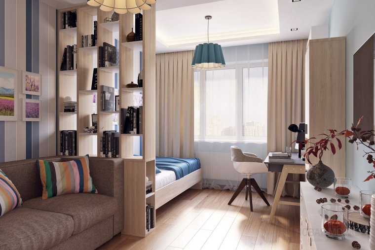 Перегородка для зонирования детской комнаты