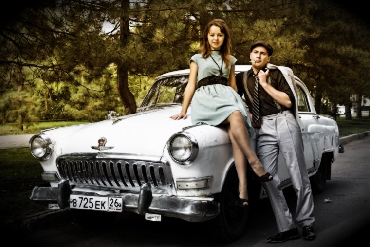 Фотосессия пары в стиле ретро