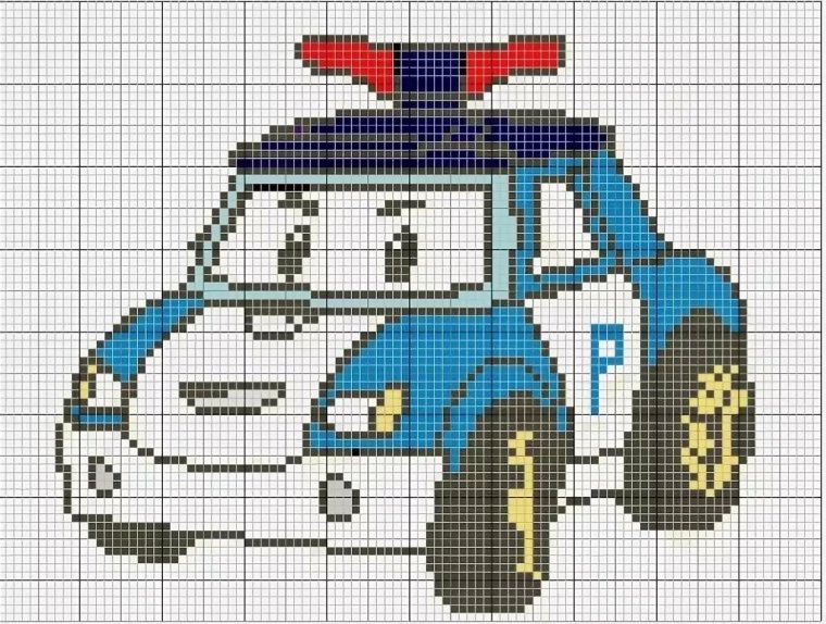 Схемы для вышивания крестиком детские машинки