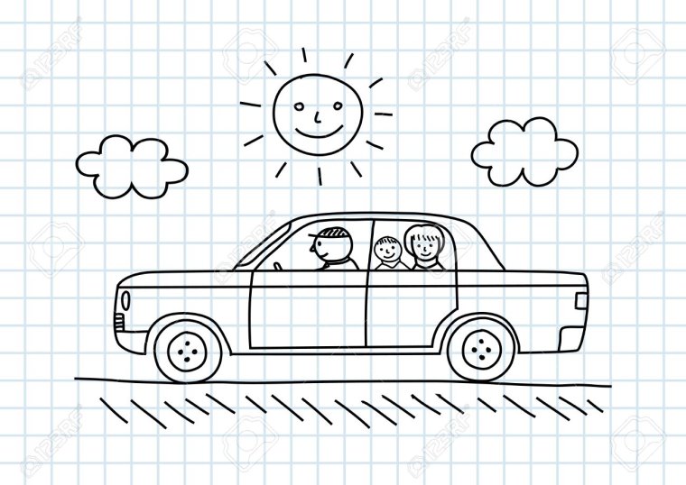 Рисование по клеточкам машинки черно белые