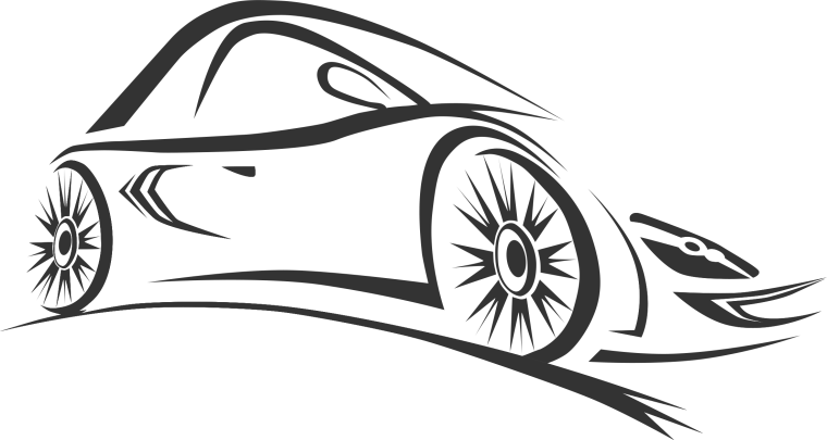 Контур машины из линий вид спереди