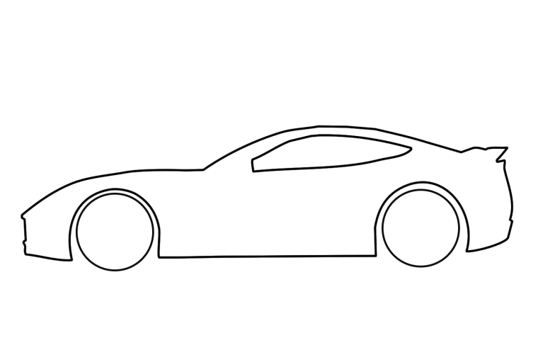 Силуэт автомобиля на черном фоне