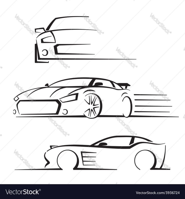 Логотип контур машины