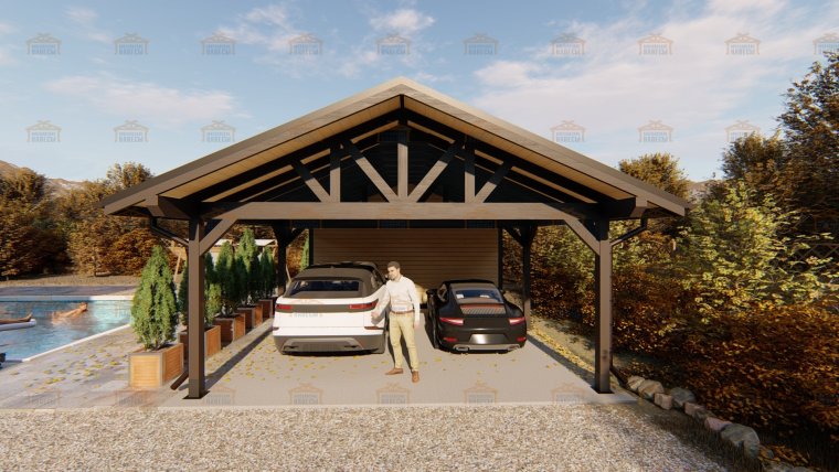 Навес на две машины