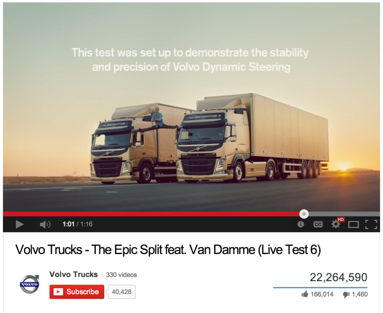 Ван Дамм шпагат на грузовиках