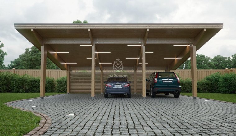 Деревянные навесы для автомобилей