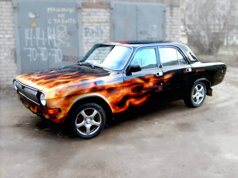 Языки пламени аэрография