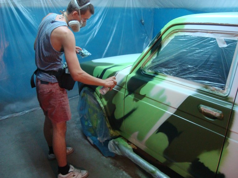 Покраска авто листьями