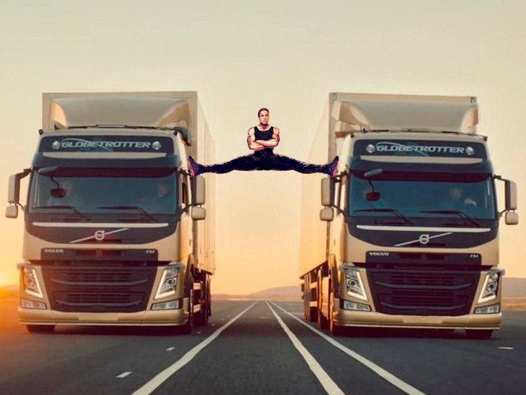 Ван Дамм шпагат на рельсах